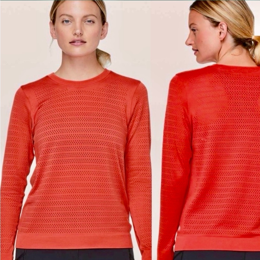 Lululemon Breeze By Long Sleeve Size 6 Womens Orange